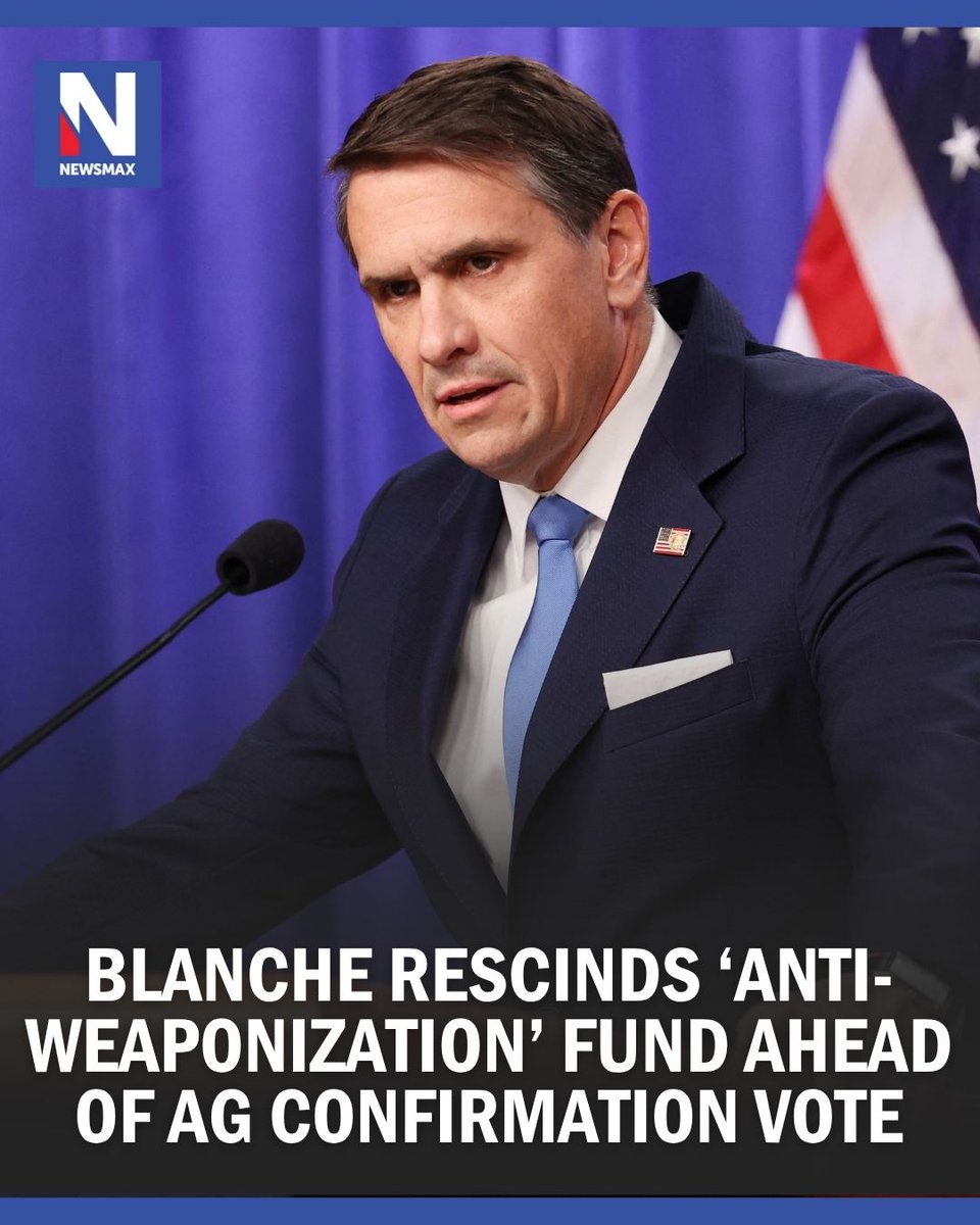 FUND TERMINATED: Acting Attorney General Todd Blanche issued a formal order late Sunday terminating President Trump’s $1.8 billion “anti-weaponization fund," a move that follows weeks of negotiations with two Republican senators who were blocking his nomination to become attorney general.