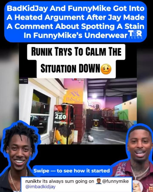 Runik was stressing as he tried to calm things down between FunnyMike and BadKidJay following a heated argument! 

✍🏾: #TSRStaffTC 