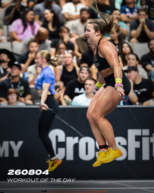 Workout of the Day
Tuesday 260804

For time: 
50 double-unders
50 AbMat sit-ups
5 strict muscle-ups
40 double-unders
40 AbMat sit-ups
4 strict muscle-ups
30 double-unders
30 AbMat sit-ups
3 strict muscle-ups
20 double-unders
20 AbMat sit-ups
2 strict muscle-ups
10 double-unders
10 AbMat sit-ups
1 strict muscle-up

Post time to comments.

📍2026 CrossFit Games Event 14 

#CrossFit #WorkoutoftheDay