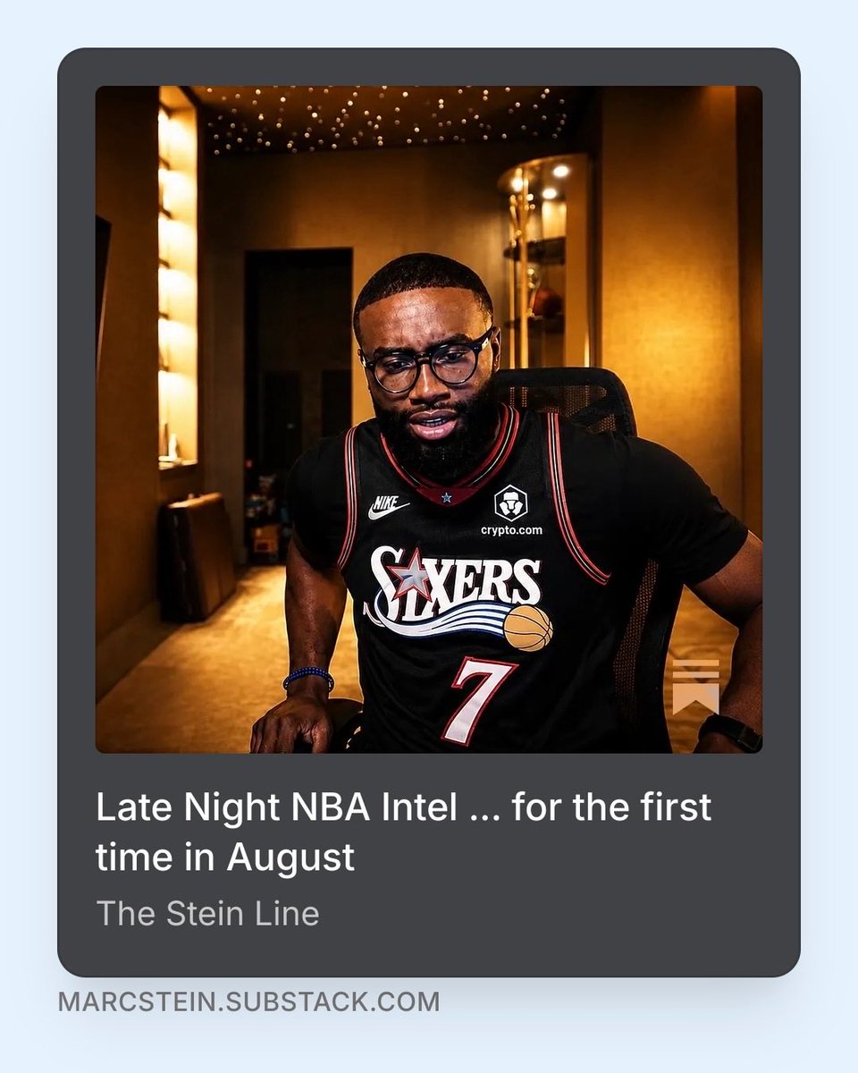 Jaylen Brown started the Monday Night In Early August party and we couldn’t resist trying to keep it going. So …

Late Night NBA Intel for the first time this month?

HAD to do it!

My latest Intel just went LIVE: https://t.co/NsFINLfBG7 