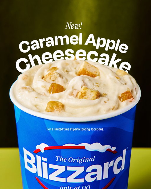 Make these last summer days count and try the NEW! Caramel Apple Cheesecake BLIZZARD Treat today! 