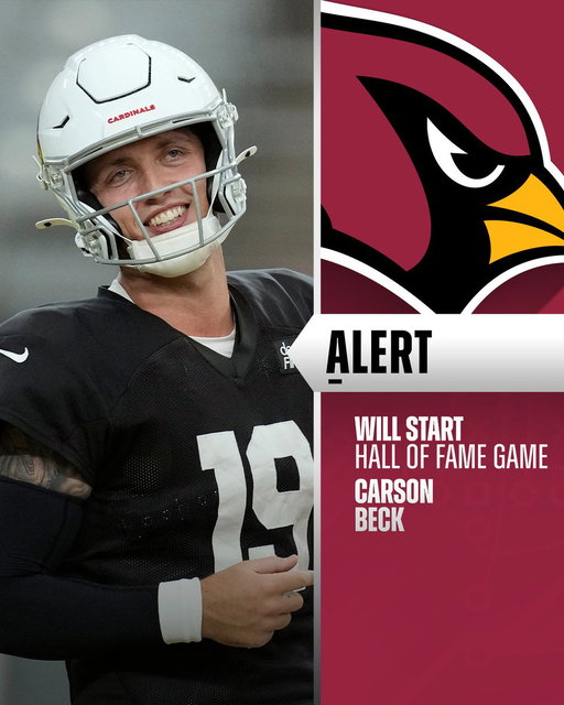 Cardinals to start Carson Beck at QB vs. Panthers in Hall of Fame Game. 