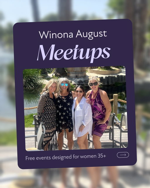 Because menopause can feel a little easier when you don't have to go through it alone. 💜

Winona Meetups are a chance to meet other women 35+, try something new, and enjoy a local event together.

Ready to join a Winona Meetup?

Reserve your spot: https://luma.com/winona 