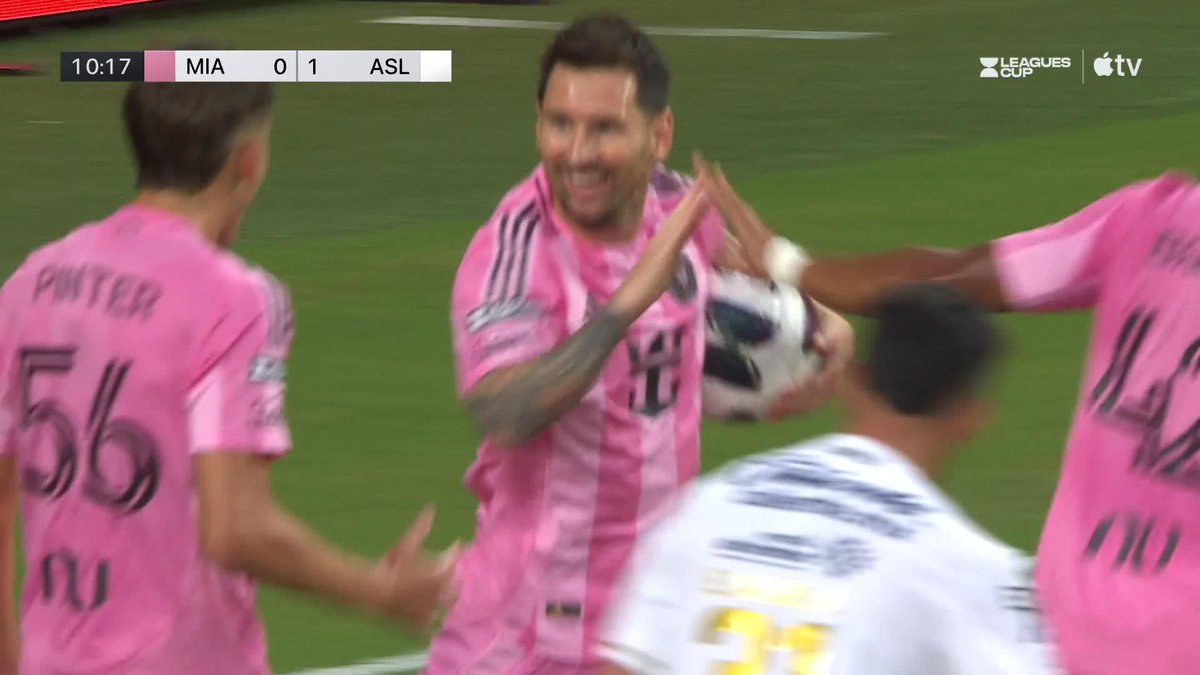 Lionel Messi is BACK for @InterMiamiCF!

First-time finish for the equalizer vs. Atlético San Luis 👏

📺 Apple TV: https://t.co/42t4HpB0fp 