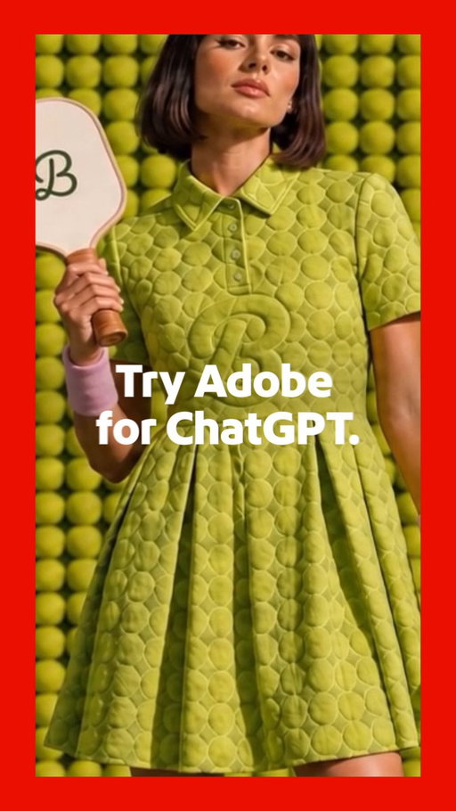 Big news: a new Adobe plugin is now available in @OpenAI's @ChatGPT! 70+ tools, including @Photoshop, @AdobeFirefly, @Lightroom, and @Acrobat, all in one chat.

Mock up your photos. Repurpose a video for any platform. Turn a template into a polished PDF. Learn more: https://adobe.ly/3TDrxff