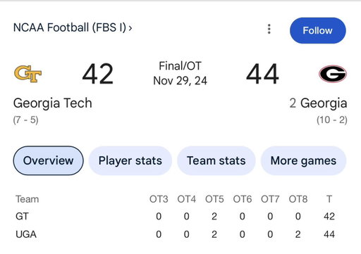 A Haynes King vs Carson Beck game that came down to the final play? 