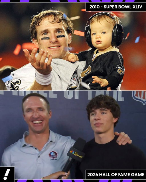 Drew Brees and his son Baylen through the years 🥹 