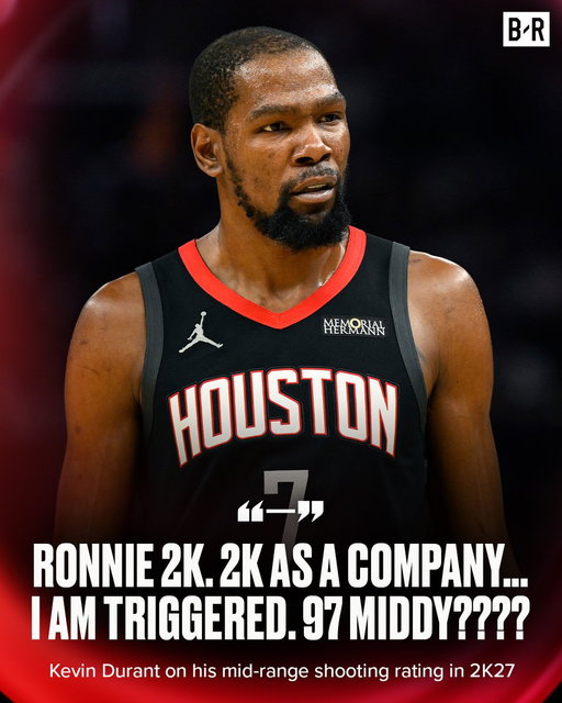 Kevin Durant reacts to having the 7th-highest mid-range rating in NBA 2K27 😳

Players rated higher include Tre Johnson, Cade Cunningham and Jalen Brunson 👀 