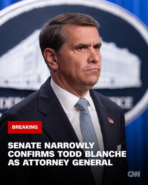 Senate narrowly confirms Todd Blanche as attorney general.
https://t.co/itZzyHRvgu 