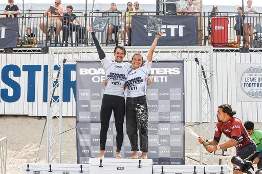 Congratulations Louis Marchiset and Alice Lemoigne, the winners of the @boardmasters Longboard Pro presented by @YETICoolers!
Full recap at http://worldsurfleague.com/ 
#Boardmasters 