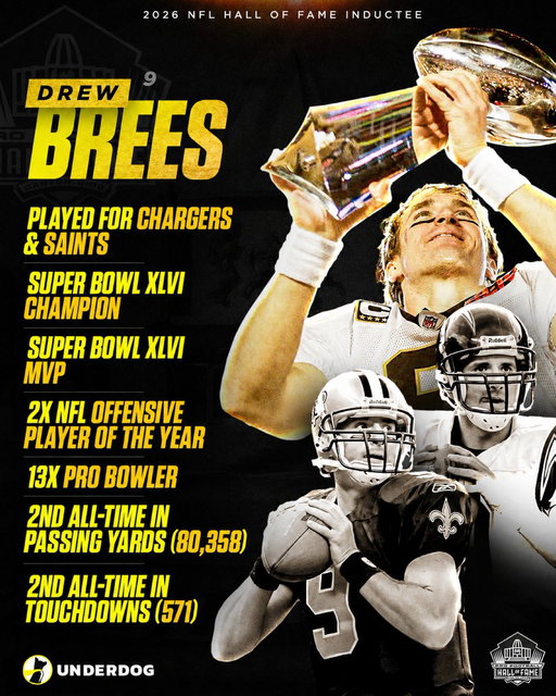 Welcome to the Hall of Fame, Drew Brees. 