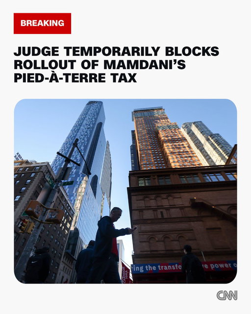 A Staten Island judge has granted a temporary restraining order against New York City's rollout of Mayor Zohran Mamdani's pied-à-terre tax, pausing enforcement while a lawsuit brought by a group of homeowners moves forward. https://t.co/f3VrdYGA4P 