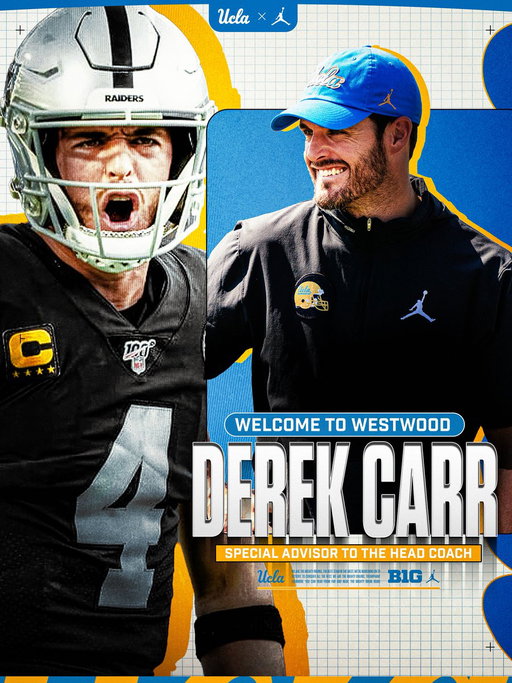 Adding an 11-year NFL vet and 4x Pro Bowler to the staff.

Welcome to Westwood, @derekcarrqb!

#4sup | ℹ️: https://ucla.in/4wgnOSj 
