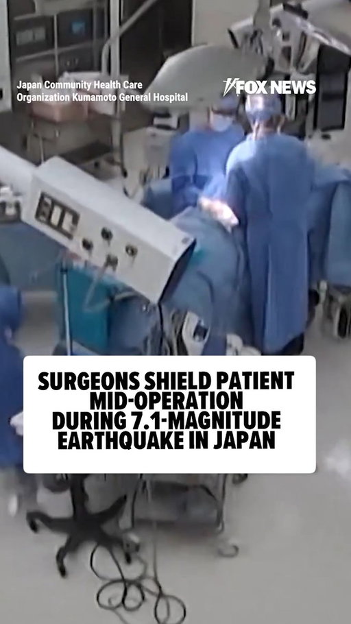 🫶 Surgeons worked together to protect their patient as a powerful 7.1-magnitude earthquake struck Japan. 