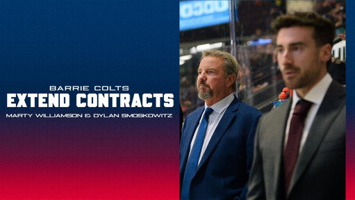 The Colts announced that Head Coach Dylan Smoskowitz as well as VP and General Manager Marty Williamson are staying in Barrie, signing contract extensions ahead of the upcoming season.

📰| Details: https://chl.ca/ohl-colts/article/colts-extend-smoskowitz-williamson/
#OHL 