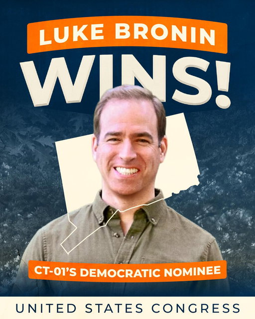 Congratulations to Bench candidate Luke Bronin on his huge primary win in #CT01!

Luke fought the establishment head-on — challenging a powerful 28-year incumbent and finally giving voters a chance for change. In November, that's exactly what they'll get. 