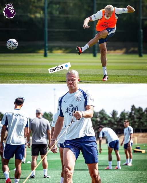 Erling Haaland is back in training getting ready for the start of the Premier League season 💪

🔵 @ManCity 