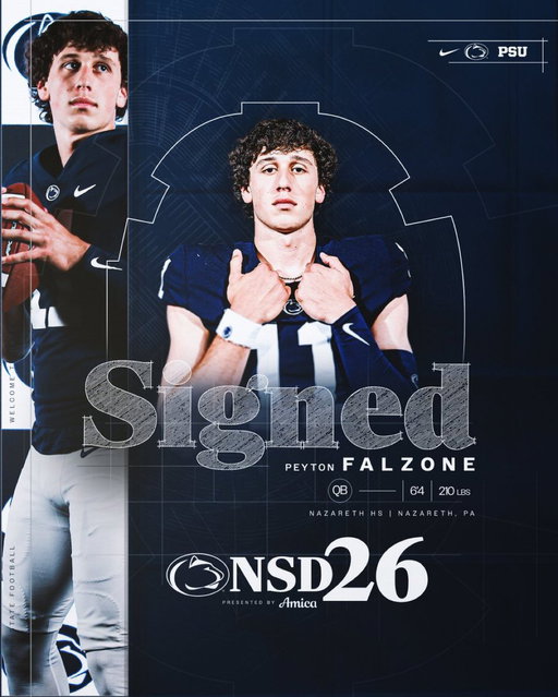 Penn State True Freshman QB Peyton Falzone is switching positions from QB to TE, per @basicblues 
