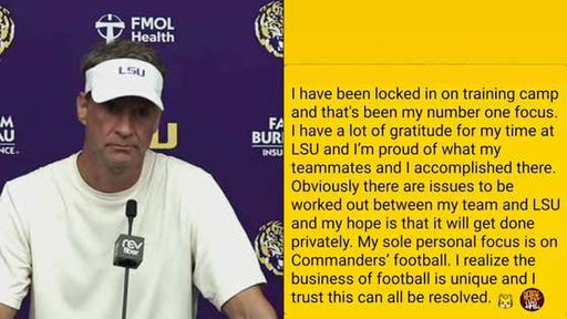 Lane Kiffin summarized the "disrespect" Jayden Daniels is feeling towards LSU - his number 5 is in play, but Joe Burrow's number 9 is not 
