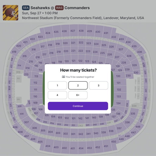 Effective immediately, we will no longer offer tickets in groups of 5. Out of respect for Jayden Daniels, we're only doing 4 or 6+. Thank you for your understanding. 