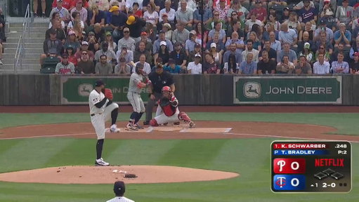 LEADOFF SCHWARBOMB INTO THE CORN! 💥

#MLBatFieldOfDreams 