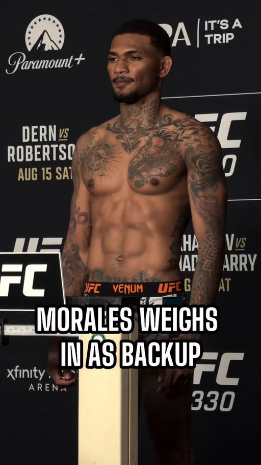 🇪🇨 Michael Morales officially weighs in at 170 lbs as the official backup for the UFC 330 main event. 