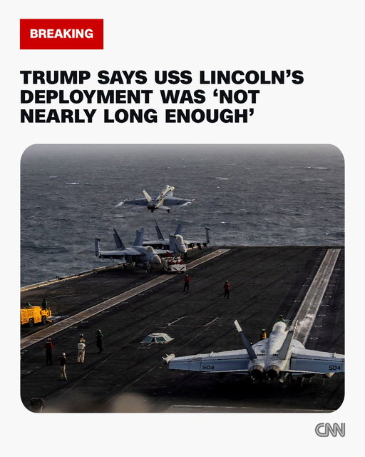 President Donald Trump on Friday dismissed claims that families of service members aboard the USS Abraham Lincoln have concerns about conditions aboard the aircraft carrier, which has been deployed for nearly nine months supporting operations in the Middle East. https://t.co/MEVkZmqRv6