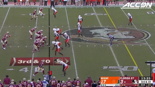 WHAT A CATCH FROM FORMER MIAMI DB NO. 21 @BubbBolden 🤯🔥

21 Days Until @CanesFootball Returns 🏈🙌

(Via: @theACCDN ) 