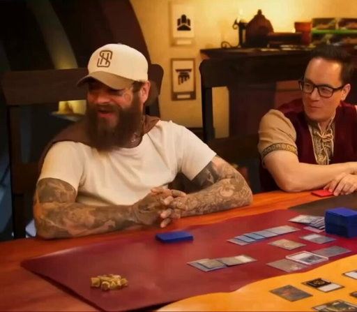 Post Malone just used his "The One Ring" card in an actual game of Magic: The Gathering 👀

He famously purchased the 1-of-1 card from a Toronto collector for $2 million in 2023. 
