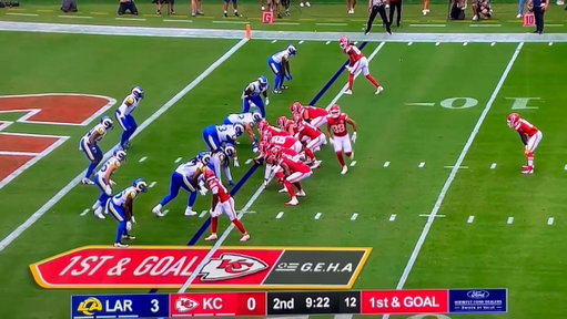 Called back for a hold but a little taste of what Chiefs rookie RB Emmett Johnson can do with his contact balance and lateral quickness.

Johnson was top 10 nationally in forced missed tackles at Nebraska last season (68). 