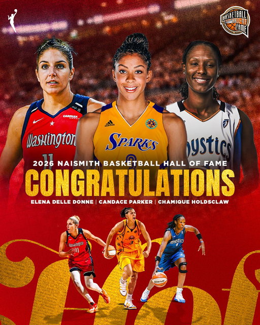 Forever enshrined 🌟

Congratulations to Candace Parker, Elena Delle Donne and Chamique Holdsclaw on officially joining the Naismith Basketball Hall of Fame! 