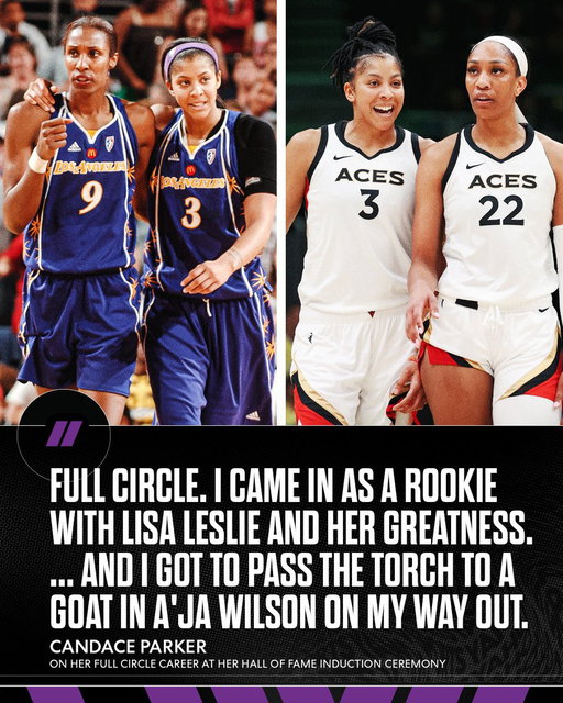 From playing with Lisa Leslie to A'ja Wilson, Candace Parker had a full circle basketball career 🙌 