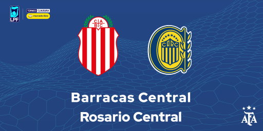 🏆 #TorneoMercadoLibre Clausura 2026
🗓 Fecha 5
⚽Barracas Central – Rosario Central
⏱ 20.15
🧑‍⚖️Pablo Dóvalo 