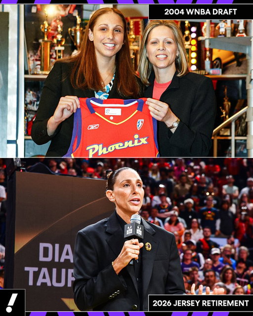 22 years after being selected No. 1 overall by the Mercury, Diana Taurasi sees her jersey go up in the rafters 🙌 