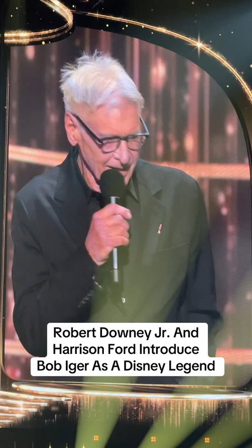 Robert Downey Jr. and Harrison Ford introduce Bob Iger as a Disney Legend at #D23 : The Ultimate Disney Fan Event. 