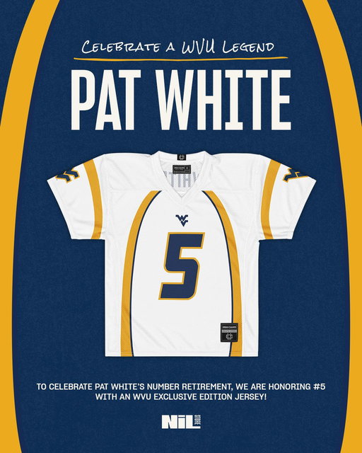 You're looking at the top selling product in the entire NIL Store this past weekend 

Best fans in the country!! 👏👏

Get yours: https://nil.store/west-virginia/products/pat-white-throwback-5-white-jersey?Size=X-Small 