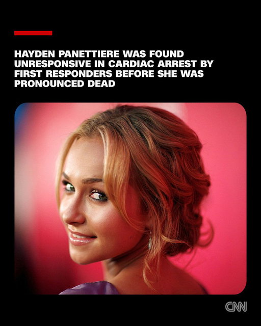 Actress Hayden Panettiere was found unresponsive in cardiac arrest by first responders before she was pronounced dead at the scene, authorities say.
https://t.co/lmy0GJ6YqS 