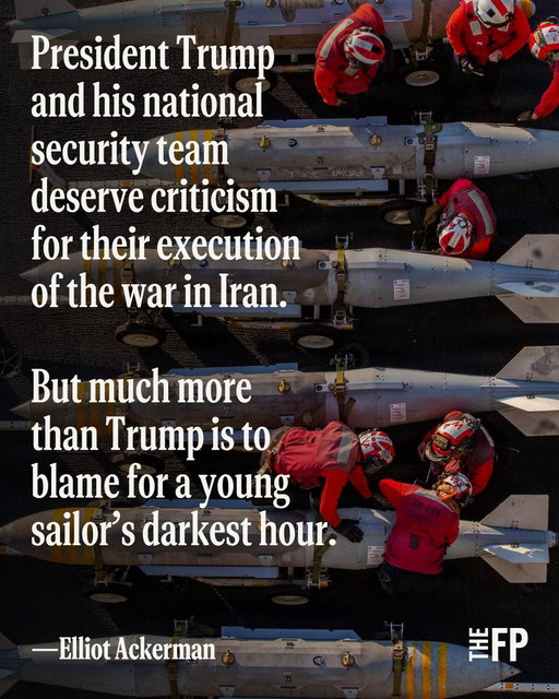 Stories of mental health crises on the USS Abraham Lincoln deployed in the Persian Gulf are being twisted for partisan politics, argues Elliot Ackerman, a former Marine. 

Read his full essay here: https://t.co/jNPfkc0ofL 