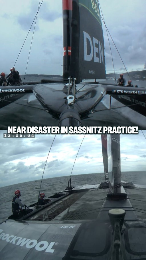 This could have ruined their weekend 😬

@sailgpden save their F50 from capsizing in the first day of practice in Sassnitz, thankfully all sailors are ok with minor damage to the boat ⛵️ 