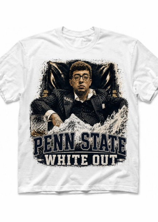 🚨TRENDING: Penn State students have created new shirts for their iconic "White Out" football game this year.

The shirts feature alleged Penn State cocaine kingpin, “Pablo Pledgescobar.”