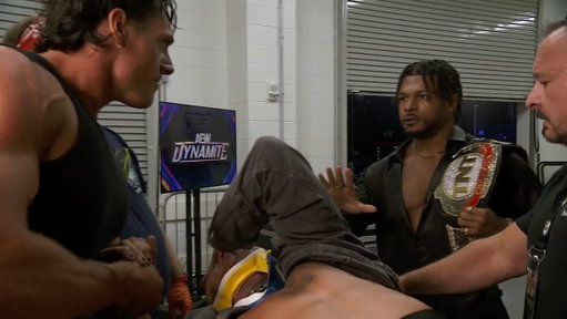 A horrific scene unfolds!

@DarbyAllin is rushed to the ambulance as TNT Champion @Jet2Flyy taunts Darby and Steven Borden!

Watch #AEWDynamite LIVE on TBS + HBO Max 