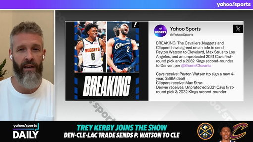 “I don’t know that Nikola Jokic is going to be enthused by the way things [have been] going with the Nuggets.” 😬

@treykerby reacts to the Nuggets trading Peyton Watson to Cleveland.

(via Yahoo Sports Daily) 
