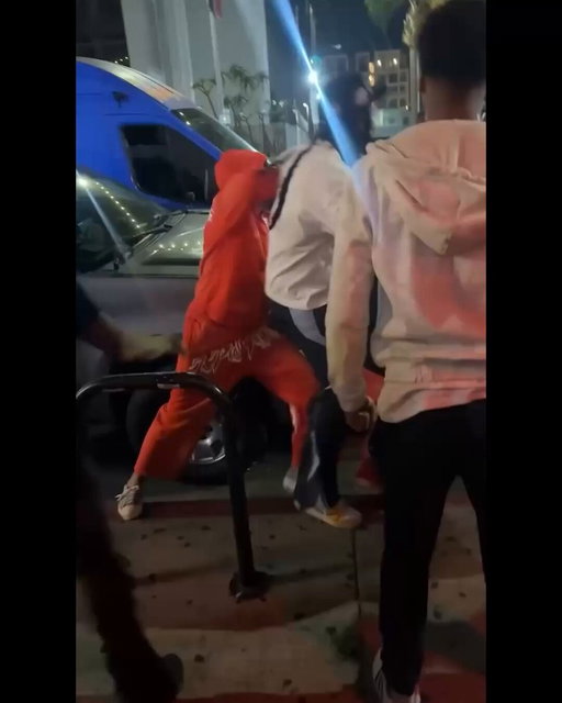 Blueface nearly gets knocked out in a wild street brawl.

On Thursday (Aug. 20), a new video surfaced showing an intense squabble involving Blueface that reportedly happened on Sunday night (Aug. 16) following Blueface and Nevaeh's baby shower in Los Angeles. In the new footage, a fight breaks out involving Blueface and several men. One of the men tussling with Blueface socks the rapper with a clean shot, sending him falling backward into the street.

The haymaker does not deter Blue, who gets back up and continues to get it on as more people jump in. This fight happened prior to Chrisean Rock catching the fade with a woman outside the same event, which was captured on video and has been making the rounds on social media.

🎥: solfendi2/Instagram
