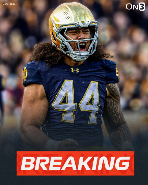 NEW: Notre Dame EDGE Junior Tuihalamaka is entering the transfer portal, his rep @noahreisenfeld1 tells @PeteNakos.

Has 9 TFLs, 4 sacks and an INT in the last two seasons.

https://t.co/kaZgtA67y0