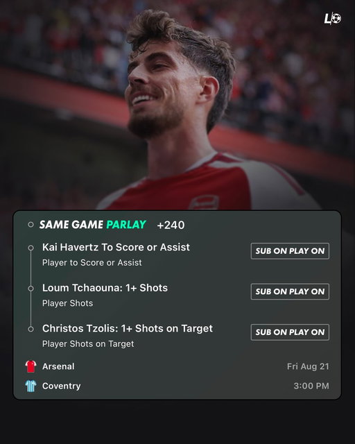 The Premier League is BACK! 🏆🔥

Arsenal open their season at the Emirates, and we’re kicking off Matchday 1 with a Same Game Parlay. ⚽️🎯

Who are you backing on opening day? 👇 