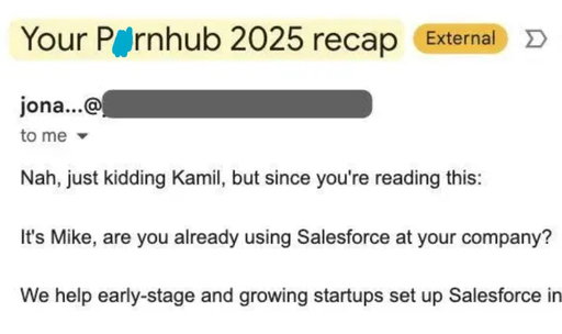 Salesforce gotta chill with their cold email subject lines 