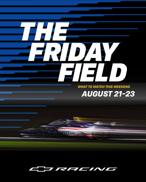 Here's where Team Chevy will be this weekend:

August 21-23
🛞Century Batteries Ipswich Super 440

Saturday, August 22
🛞Team EJP 175

Sunday, August 23
🛞4 Hours of Spa-Francorchamps
🛞Michelin GT Challenge at VIR
🛞Freedom 250 Grand Prix of Washington, D.C.
🛞Dollar Tree 301
🛞NHRA Brainerd Nationals