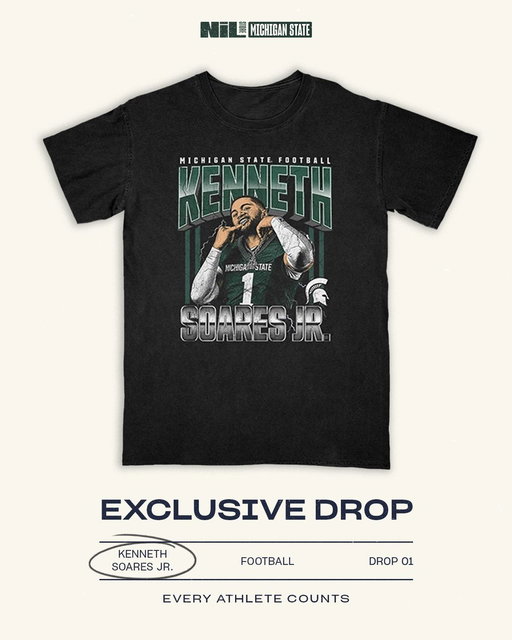 @kennysoaresjr EXCLUSIVE DROP!! 🏈🌟💪

Fresh off the press is @msu_football’s newest release from Kenny Soares Jr! Shop his locker room now to gear up in time for football season! 💚

https://nil.store/michigan-state/msu-kenneth-soares-jr-1 