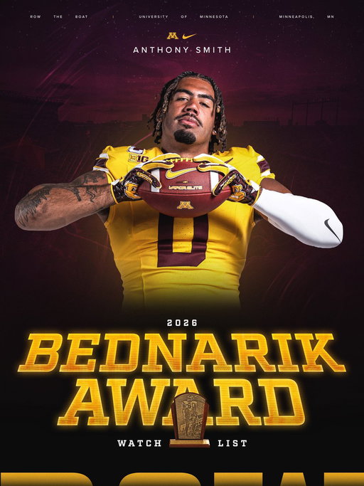 Another preseason accolade for @AgentAnt0 🐜😤

The Chuck Bednarik Award is given each year to the top defensive player in college football

#RTB #SkiUMah #Gophers 
