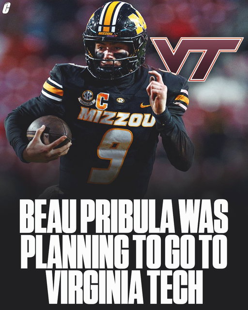 The transfer portal is a crazy world 😳

Mizzou transfer Beau Pribula was in Blacksburg when Ethan Grunkemeyer committed to the Hokies.

(Via Max Olson) 